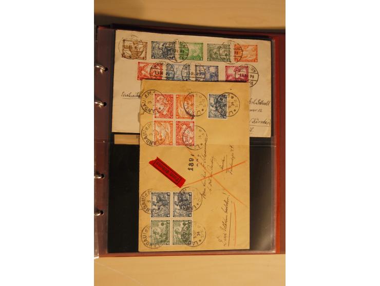 1933, äußerst umfangreiche Briefsammlung Wagner 3-40 Pfg. mit vielen interessanten Frankaturen, dabei über 30 Satzbriefe, vie