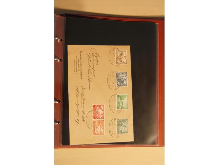1933, äußerst umfangreiche Briefsammlung Wagner 3-40 Pfg. mit vielen interessanten Frankaturen, dabei über 30 Satzbriefe, vie