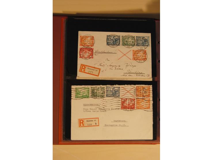 1933, äußerst umfangreiche Briefsammlung Wagner 3-40 Pfg. mit vielen interessanten Frankaturen, dabei über 30 Satzbriefe, vie
