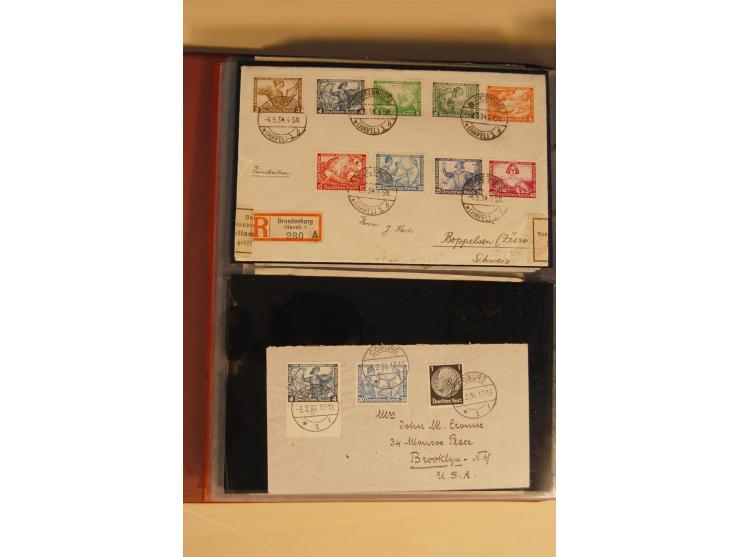 1933, äußerst umfangreiche Briefsammlung Wagner 3-40 Pfg. mit vielen interessanten Frankaturen, dabei über 30 Satzbriefe, vie