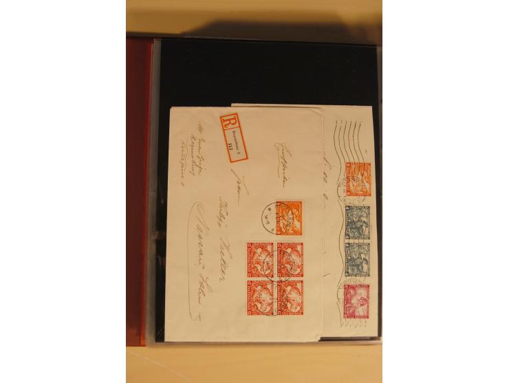 1933, äußerst umfangreiche Briefsammlung Wagner 3-40 Pfg. mit vielen interessanten Frankaturen, dabei über 30 Satzbriefe, vie