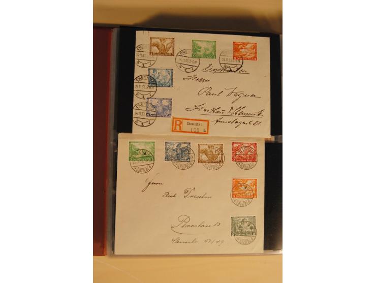 1933, äußerst umfangreiche Briefsammlung Wagner 3-40 Pfg. mit vielen interessanten Frankaturen, dabei über 30 Satzbriefe, vie
