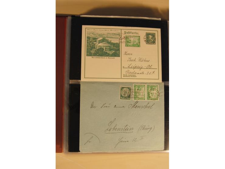 1933, äußerst umfangreiche Briefsammlung Wagner 3-40 Pfg. mit vielen interessanten Frankaturen, dabei über 30 Satzbriefe, vie