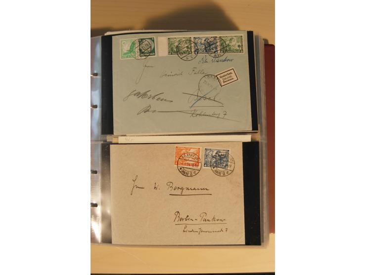 1933, äußerst umfangreiche Briefsammlung Wagner 3-40 Pfg. mit vielen interessanten Frankaturen, dabei über 30 Satzbriefe, vie