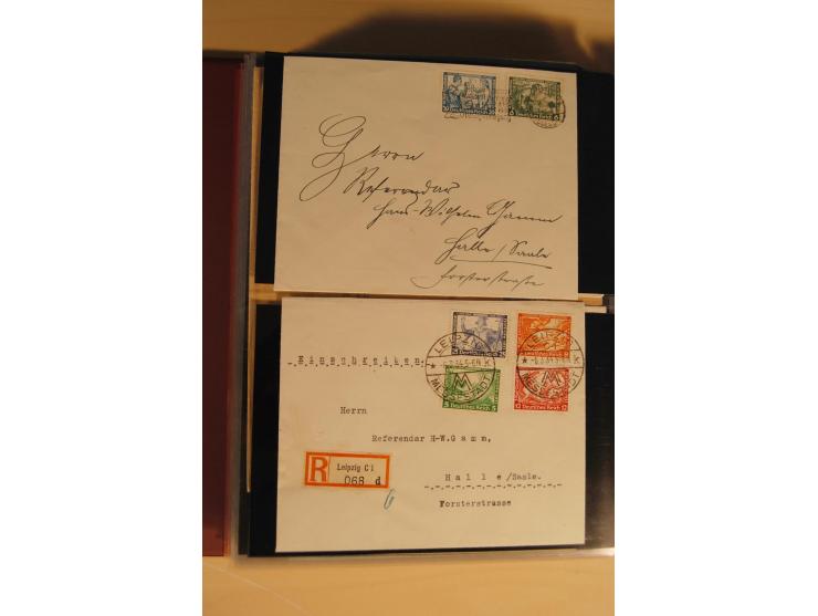 1933, äußerst umfangreiche Briefsammlung Wagner 3-40 Pfg. mit vielen interessanten Frankaturen, dabei über 30 Satzbriefe, vie