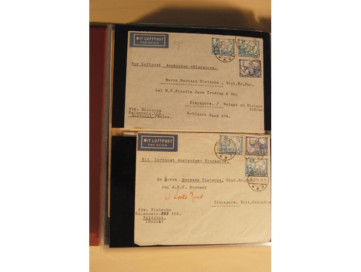 1933, äußerst umfangreiche Briefsammlung Wagner 3-40 Pfg. mit vielen interessanten Frankaturen, dabei über 30 Satzbriefe, vie