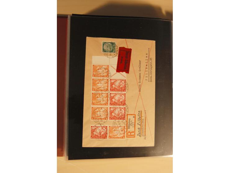 1933, äußerst umfangreiche Briefsammlung Wagner 3-40 Pfg. mit vielen interessanten Frankaturen, dabei über 30 Satzbriefe, vie