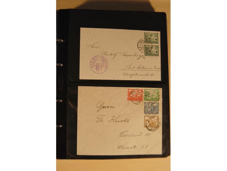 1933, äußerst umfangreiche Briefsammlung Wagner 3-40 Pfg. mit vielen interessanten Frankaturen, dabei über 30 Satzbriefe, vie