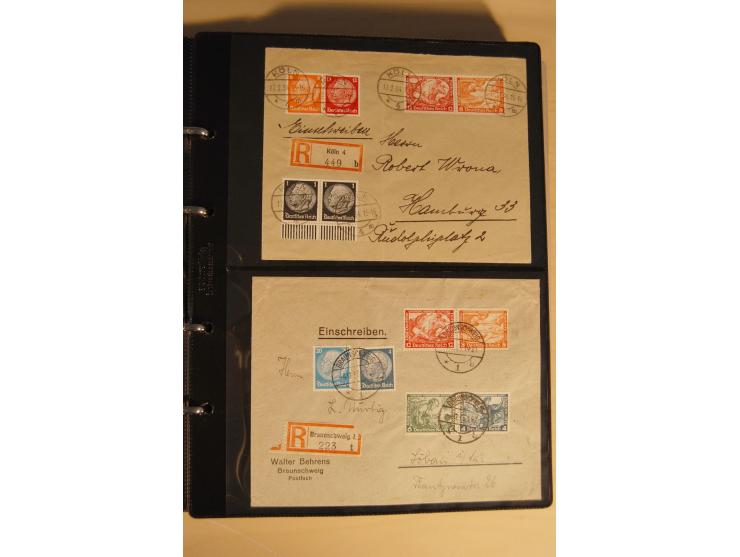 1933, äußerst umfangreiche Briefsammlung Wagner 3-40 Pfg. mit vielen interessanten Frankaturen, dabei über 30 Satzbriefe, vie