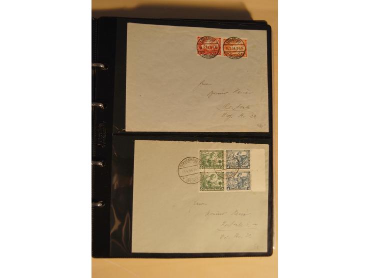 1933, äußerst umfangreiche Briefsammlung Wagner 3-40 Pfg. mit vielen interessanten Frankaturen, dabei über 30 Satzbriefe, vie