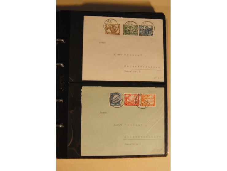 1933, äußerst umfangreiche Briefsammlung Wagner 3-40 Pfg. mit vielen interessanten Frankaturen, dabei über 30 Satzbriefe, vie