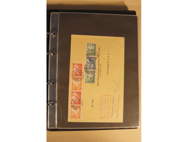 1933, äußerst umfangreiche Briefsammlung Wagner 3-40 Pfg. mit vielen interessanten Frankaturen, dabei über 30 Satzbriefe, vie