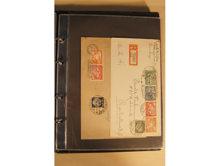 1933, äußerst umfangreiche Briefsammlung Wagner 3-40 Pfg. mit vielen interessanten Frankaturen, dabei über 30 Satzbriefe, vie