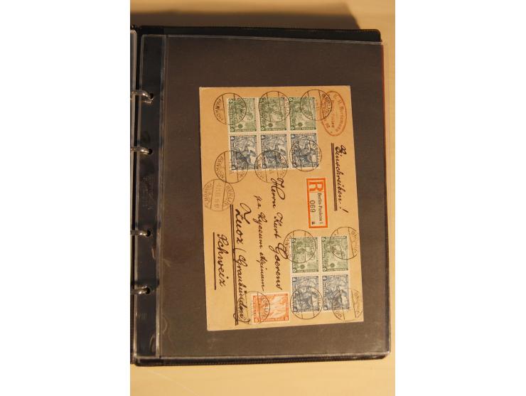 1933, äußerst umfangreiche Briefsammlung Wagner 3-40 Pfg. mit vielen interessanten Frankaturen, dabei über 30 Satzbriefe, vie