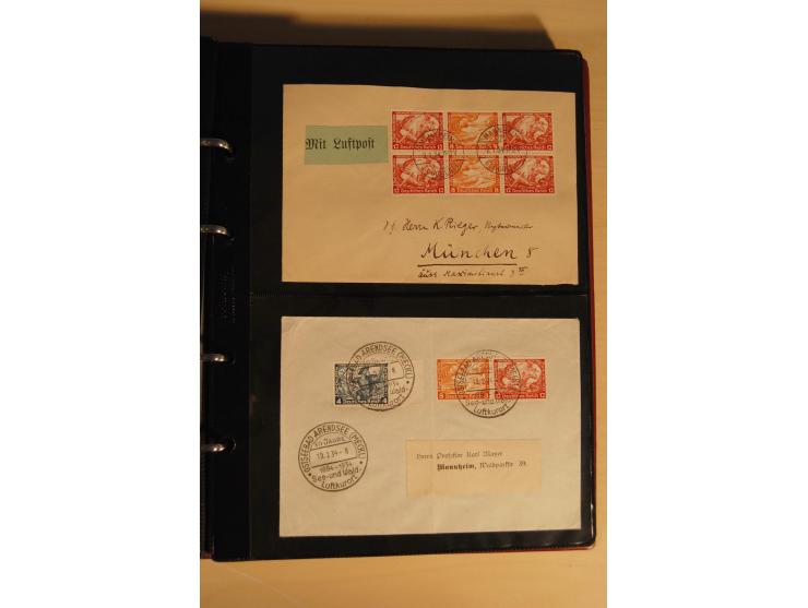 1933, äußerst umfangreiche Briefsammlung Wagner 3-40 Pfg. mit vielen interessanten Frankaturen, dabei über 30 Satzbriefe, vie