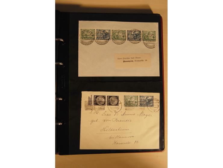 1933, äußerst umfangreiche Briefsammlung Wagner 3-40 Pfg. mit vielen interessanten Frankaturen, dabei über 30 Satzbriefe, vie