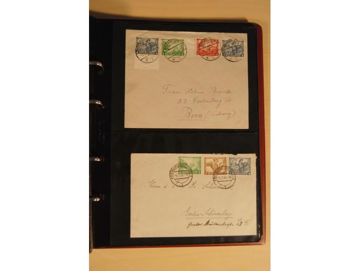 1933, äußerst umfangreiche Briefsammlung Wagner 3-40 Pfg. mit vielen interessanten Frankaturen, dabei über 30 Satzbriefe, vie