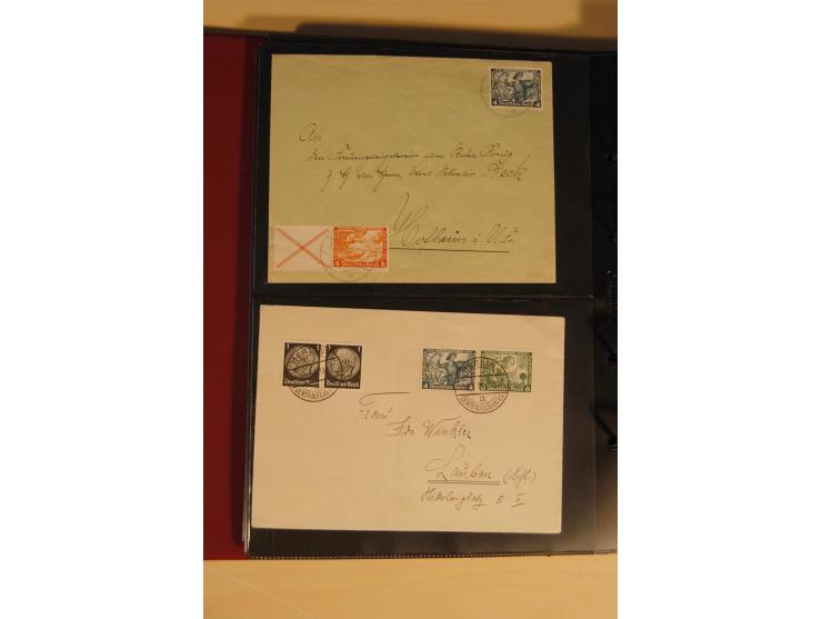 1933, äußerst umfangreiche Briefsammlung Wagner 3-40 Pfg. mit vielen interessanten Frankaturen, dabei über 30 Satzbriefe, vie