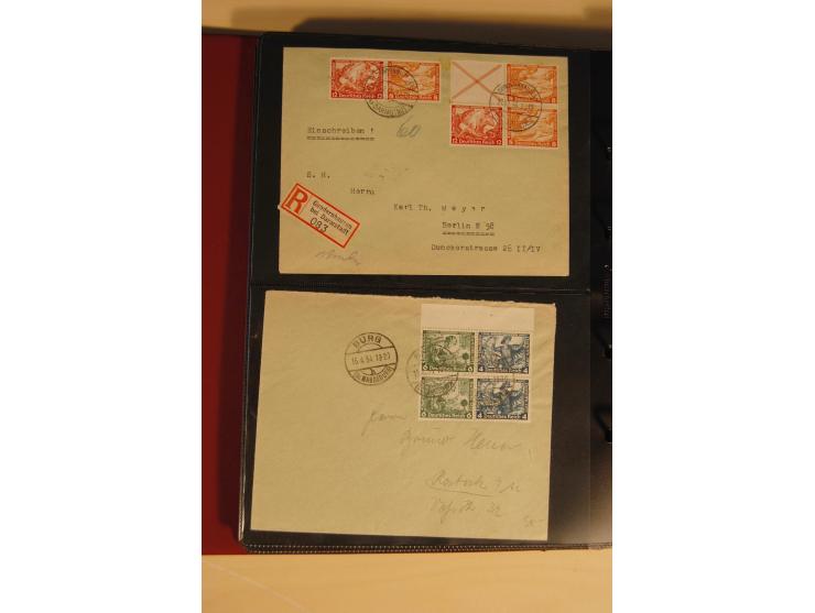 1933, äußerst umfangreiche Briefsammlung Wagner 3-40 Pfg. mit vielen interessanten Frankaturen, dabei über 30 Satzbriefe, vie