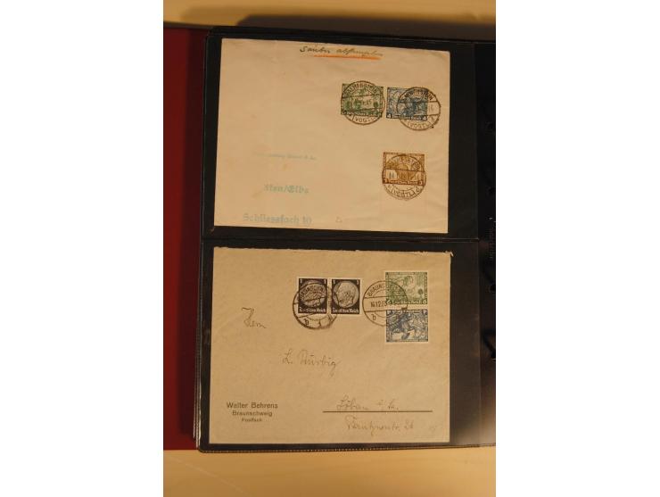 1933, äußerst umfangreiche Briefsammlung Wagner 3-40 Pfg. mit vielen interessanten Frankaturen, dabei über 30 Satzbriefe, vie