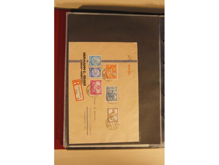 1933, äußerst umfangreiche Briefsammlung Wagner 3-40 Pfg. mit vielen interessanten Frankaturen, dabei über 30 Satzbriefe, vie