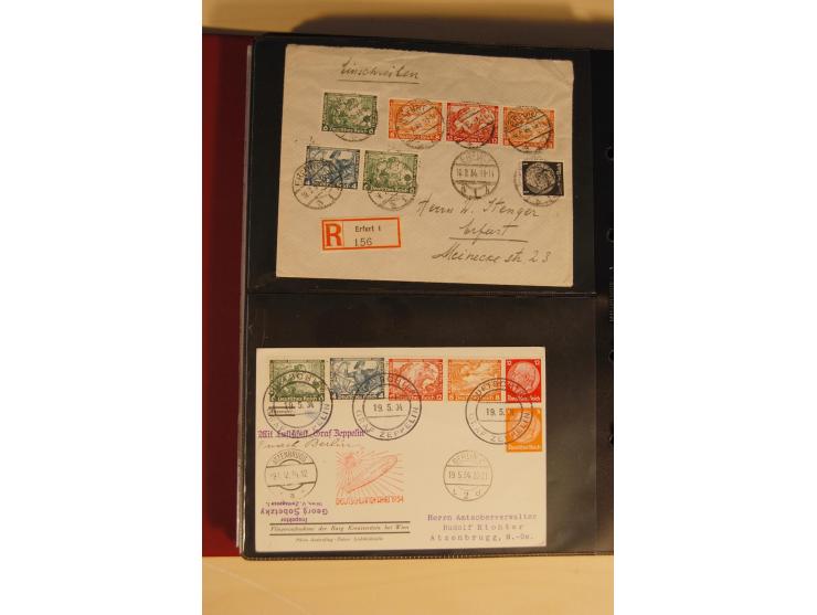 1933, äußerst umfangreiche Briefsammlung Wagner 3-40 Pfg. mit vielen interessanten Frankaturen, dabei über 30 Satzbriefe, vie