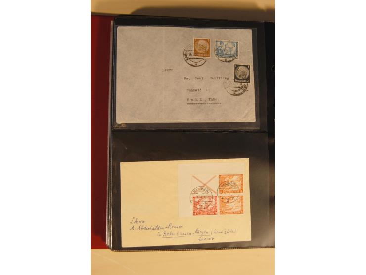 1933, äußerst umfangreiche Briefsammlung Wagner 3-40 Pfg. mit vielen interessanten Frankaturen, dabei über 30 Satzbriefe, vie