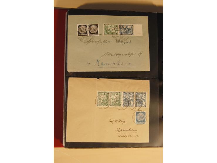 1933, äußerst umfangreiche Briefsammlung Wagner 3-40 Pfg. mit vielen interessanten Frankaturen, dabei über 30 Satzbriefe, vie