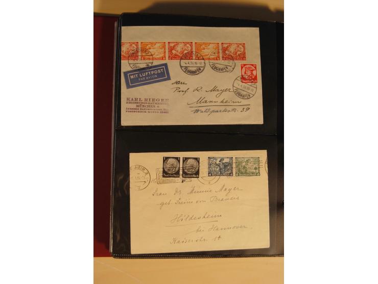 1933, äußerst umfangreiche Briefsammlung Wagner 3-40 Pfg. mit vielen interessanten Frankaturen, dabei über 30 Satzbriefe, vie