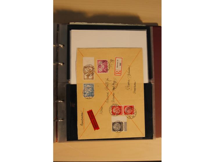 1933, äußerst umfangreiche Briefsammlung Wagner 3-40 Pfg. mit vielen interessanten Frankaturen, dabei über 30 Satzbriefe, vie