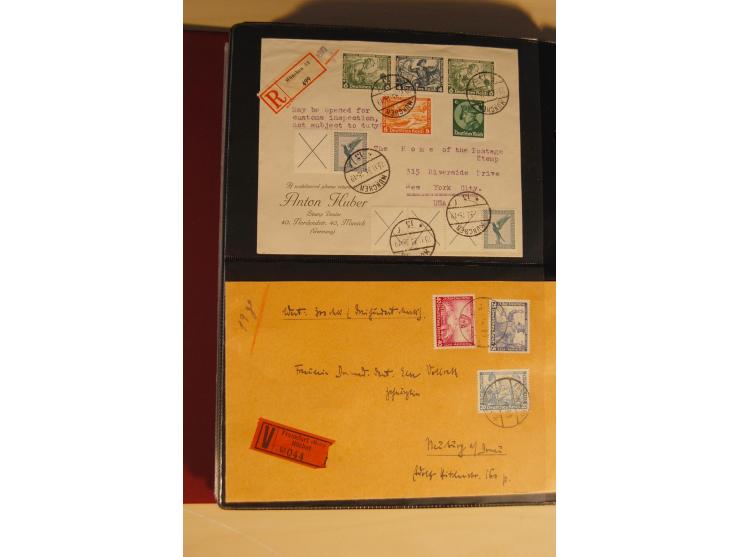 1933, äußerst umfangreiche Briefsammlung Wagner 3-40 Pfg. mit vielen interessanten Frankaturen, dabei über 30 Satzbriefe, vie
