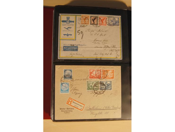 1933, äußerst umfangreiche Briefsammlung Wagner 3-40 Pfg. mit vielen interessanten Frankaturen, dabei über 30 Satzbriefe, vie