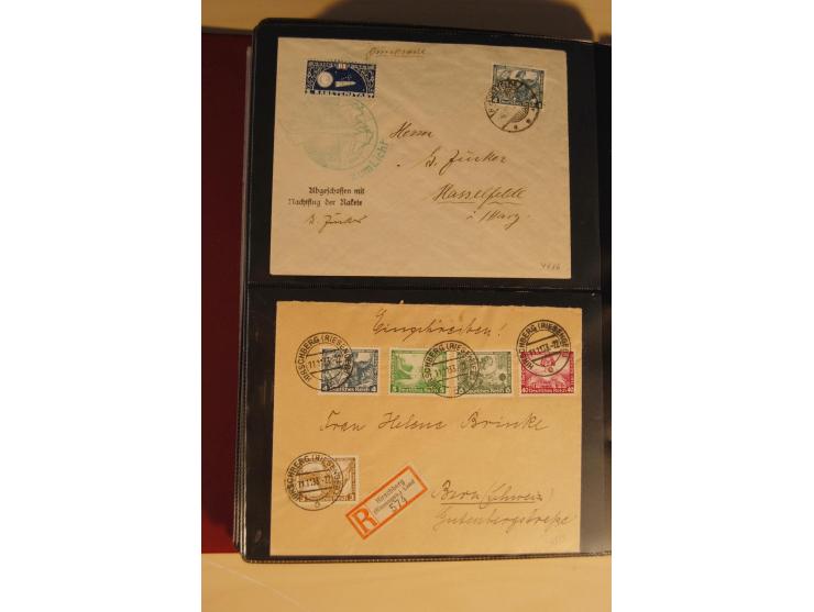 1933, äußerst umfangreiche Briefsammlung Wagner 3-40 Pfg. mit vielen interessanten Frankaturen, dabei über 30 Satzbriefe, vie
