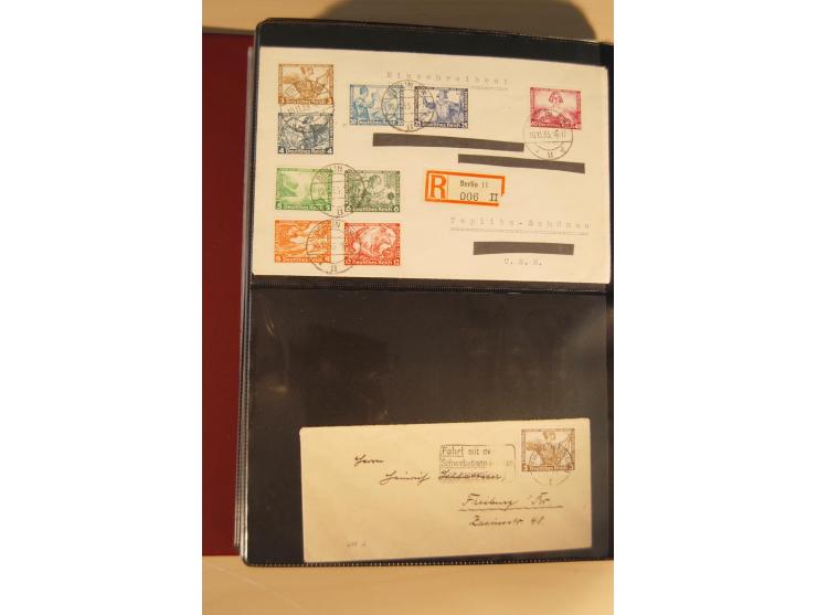 1933, äußerst umfangreiche Briefsammlung Wagner 3-40 Pfg. mit vielen interessanten Frankaturen, dabei über 30 Satzbriefe, vie