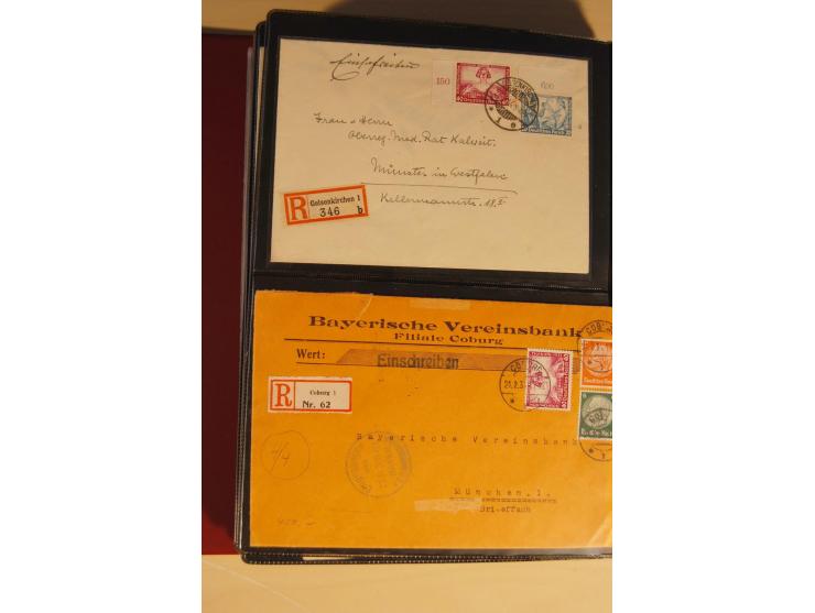 1933, äußerst umfangreiche Briefsammlung Wagner 3-40 Pfg. mit vielen interessanten Frankaturen, dabei über 30 Satzbriefe, vie