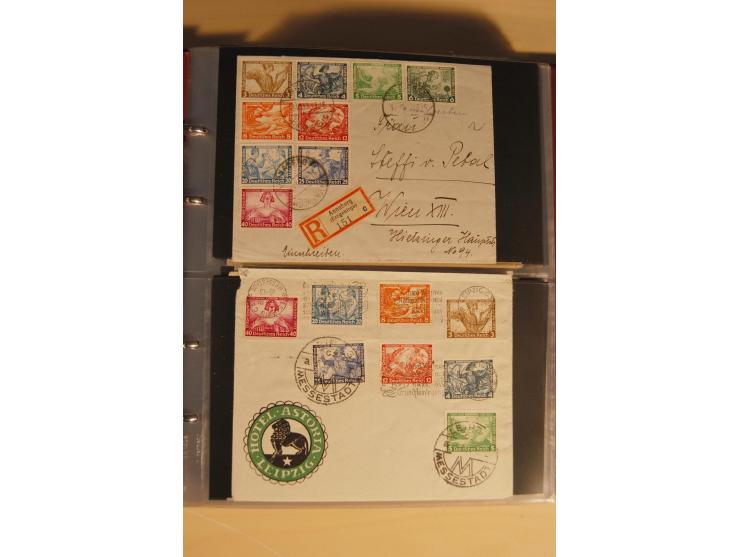 1933, äußerst umfangreiche Briefsammlung Wagner 3-40 Pfg. mit vielen interessanten Frankaturen, dabei über 30 Satzbriefe, vie