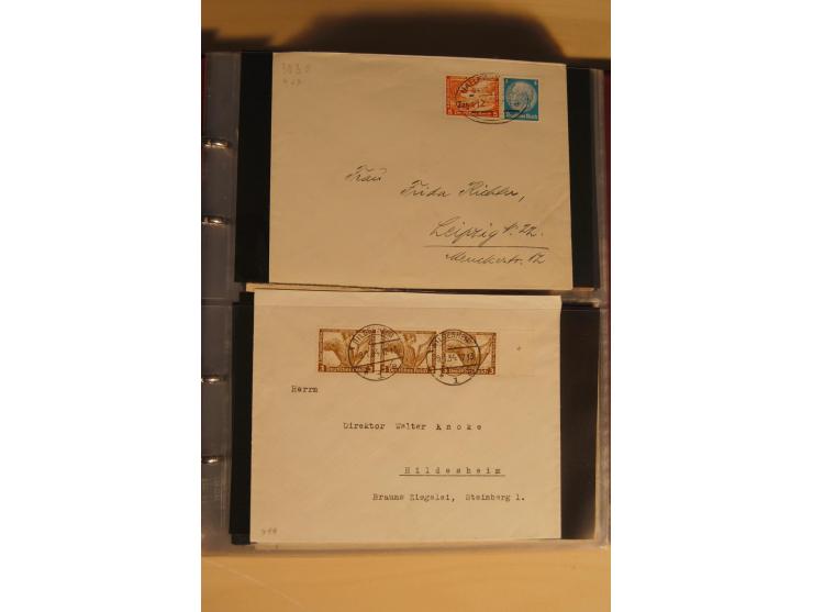 1933, äußerst umfangreiche Briefsammlung Wagner 3-40 Pfg. mit vielen interessanten Frankaturen, dabei über 30 Satzbriefe, vie