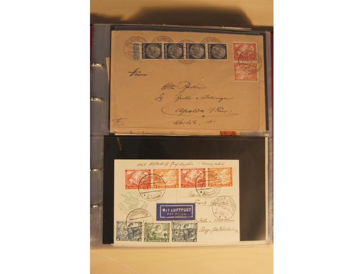 1933, äußerst umfangreiche Briefsammlung Wagner 3-40 Pfg. mit vielen interessanten Frankaturen, dabei über 30 Satzbriefe, vie
