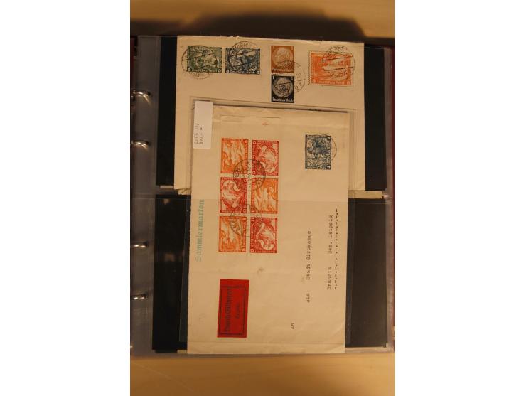 1933, äußerst umfangreiche Briefsammlung Wagner 3-40 Pfg. mit vielen interessanten Frankaturen, dabei über 30 Satzbriefe, vie