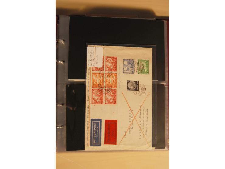 1933, äußerst umfangreiche Briefsammlung Wagner 3-40 Pfg. mit vielen interessanten Frankaturen, dabei über 30 Satzbriefe, vie