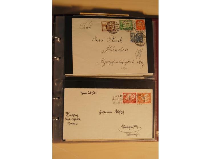 1933, äußerst umfangreiche Briefsammlung Wagner 3-40 Pfg. mit vielen interessanten Frankaturen, dabei über 30 Satzbriefe, vie