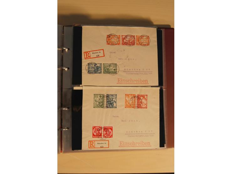 1933, äußerst umfangreiche Briefsammlung Wagner 3-40 Pfg. mit vielen interessanten Frankaturen, dabei über 30 Satzbriefe, vie