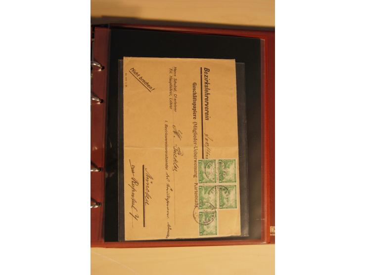 1933, äußerst umfangreiche Briefsammlung Wagner 3-40 Pfg. mit vielen interessanten Frankaturen, dabei über 30 Satzbriefe, vie