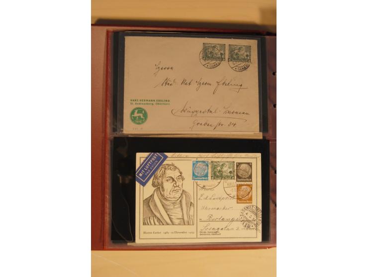 1933, äußerst umfangreiche Briefsammlung Wagner 3-40 Pfg. mit vielen interessanten Frankaturen, dabei über 30 Satzbriefe, vie