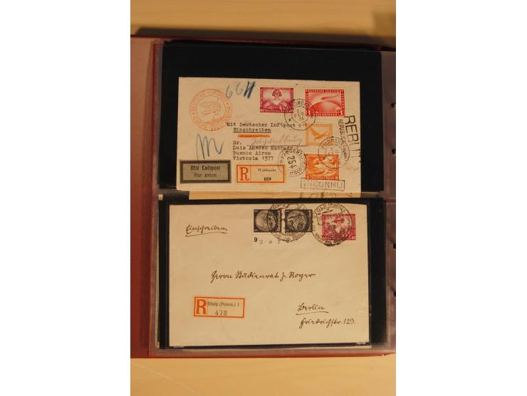 1933, äußerst umfangreiche Briefsammlung Wagner 3-40 Pfg. mit vielen interessanten Frankaturen, dabei über 30 Satzbriefe, vie