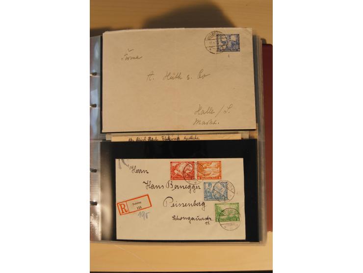 1933, äußerst umfangreiche Briefsammlung Wagner 3-40 Pfg. mit vielen interessanten Frankaturen, dabei über 30 Satzbriefe, vie