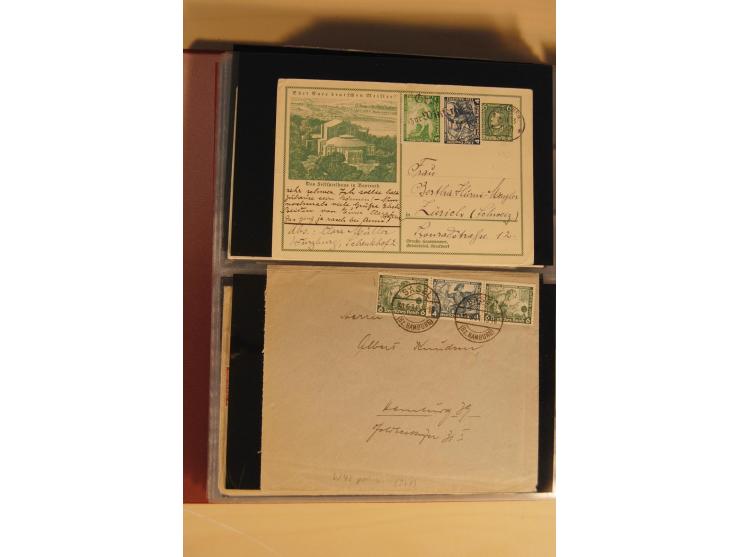 1933, äußerst umfangreiche Briefsammlung Wagner 3-40 Pfg. mit vielen interessanten Frankaturen, dabei über 30 Satzbriefe, vie