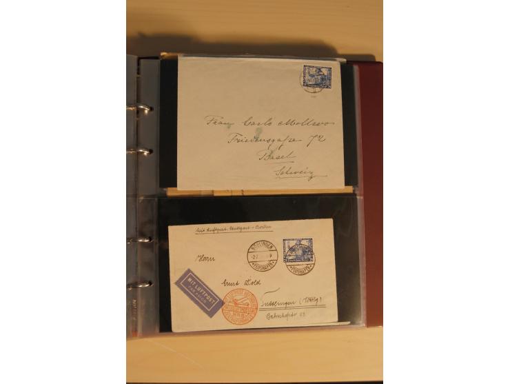 1933, äußerst umfangreiche Briefsammlung Wagner 3-40 Pfg. mit vielen interessanten Frankaturen, dabei über 30 Satzbriefe, vie