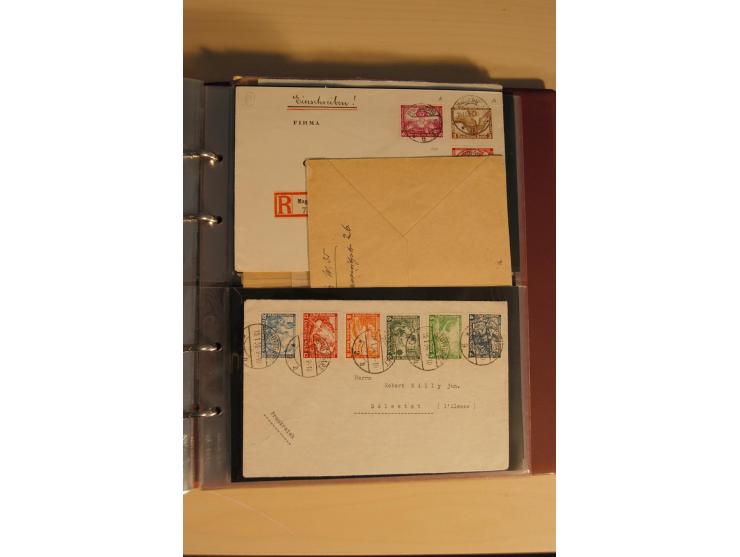 1933, äußerst umfangreiche Briefsammlung Wagner 3-40 Pfg. mit vielen interessanten Frankaturen, dabei über 30 Satzbriefe, vie