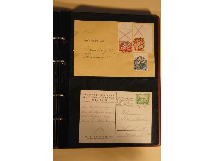 1933, äußerst umfangreiche Briefsammlung Wagner 3-40 Pfg. mit vielen interessanten Frankaturen, dabei über 30 Satzbriefe, vie
